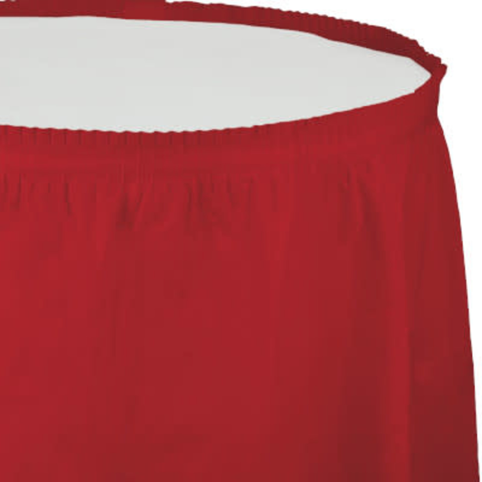 Touch of Color 29"x14' Classic Red Plastic Tableskirt - 1ct.