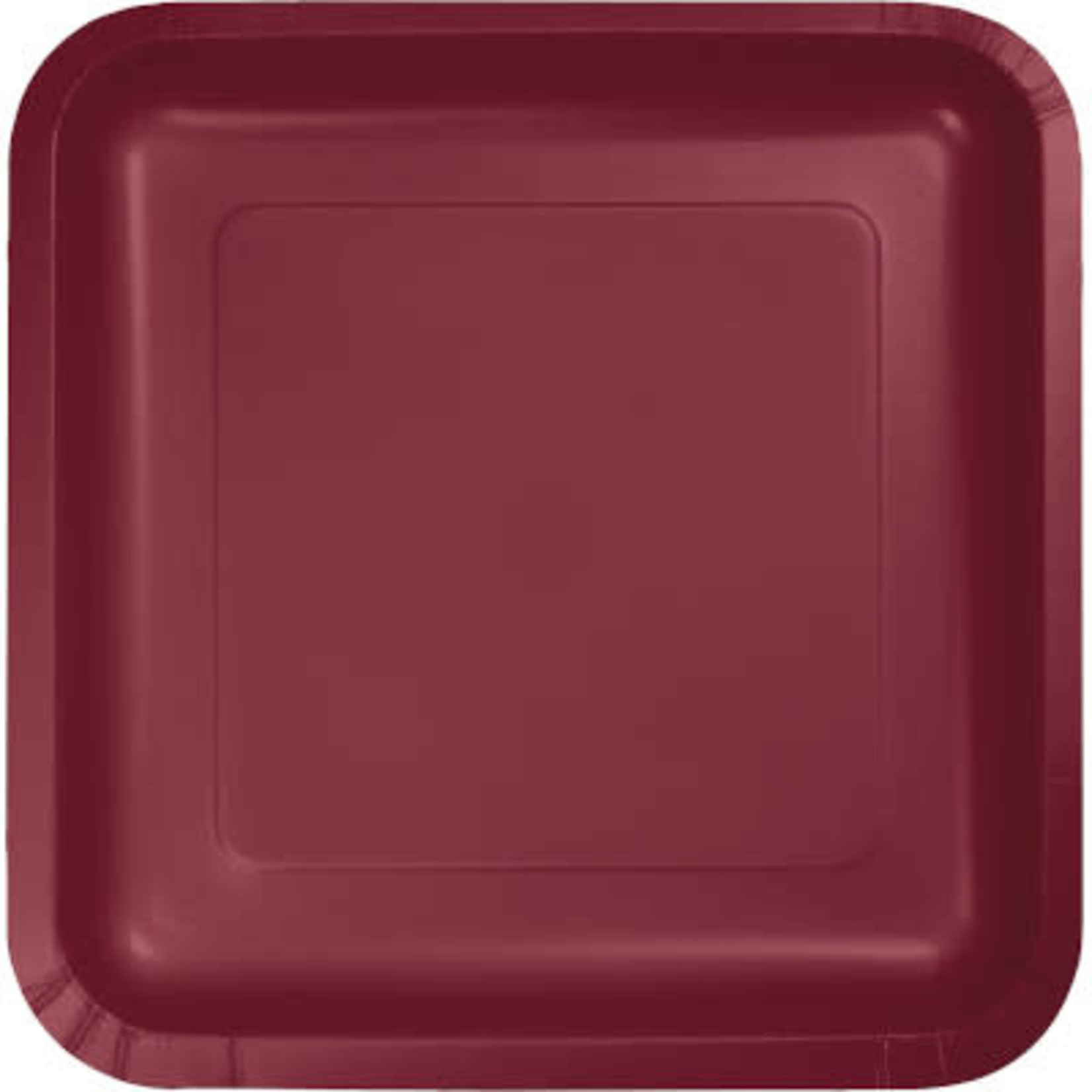 Touch of Color 9" Burgundy Square Paper Plates - 18ct.