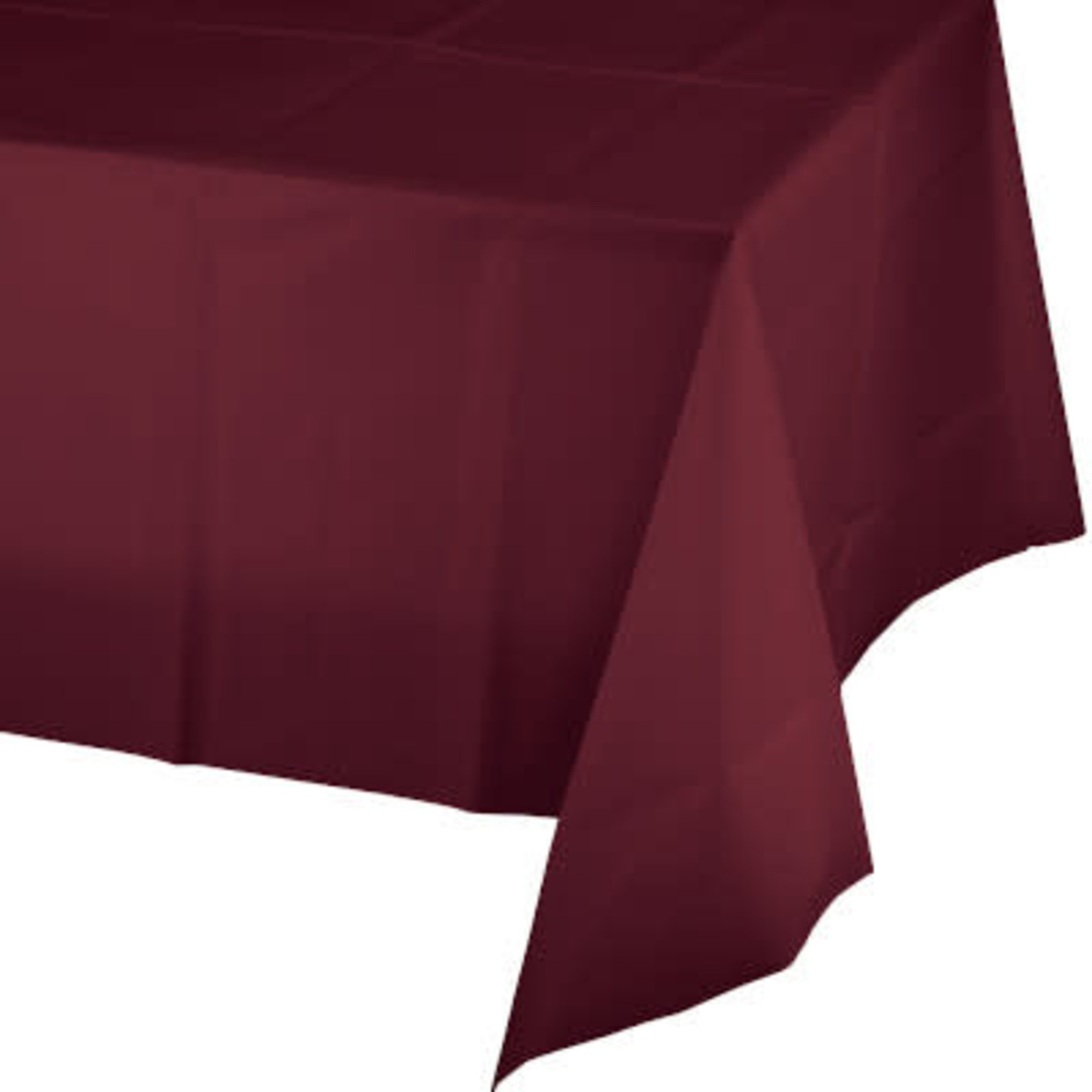 Touch of Color Burgundy Plastic Rectangle Tablecover - 54" x 108"