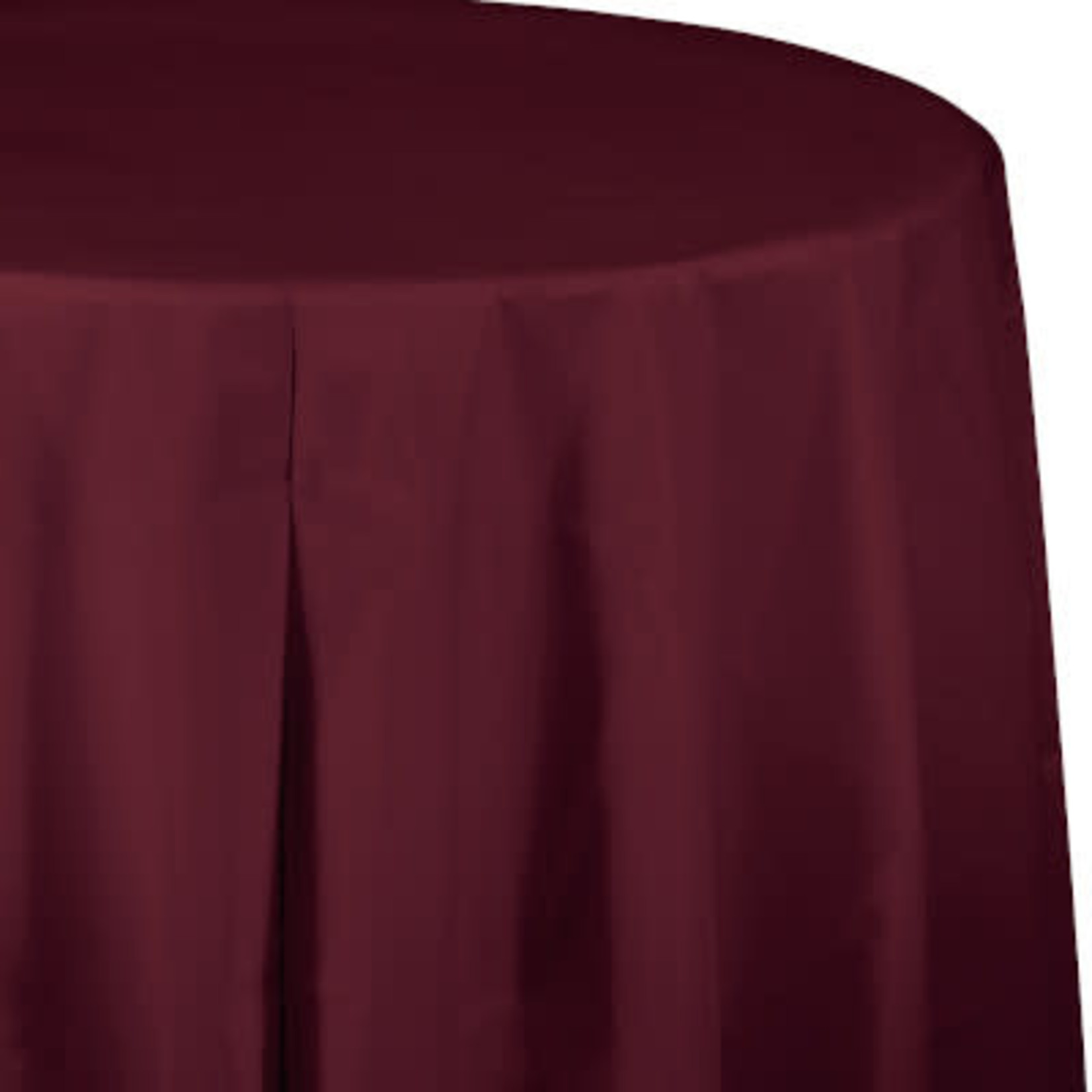 Touch of Color 82" Burgundy Round Plastic Tablecover - 1ct.