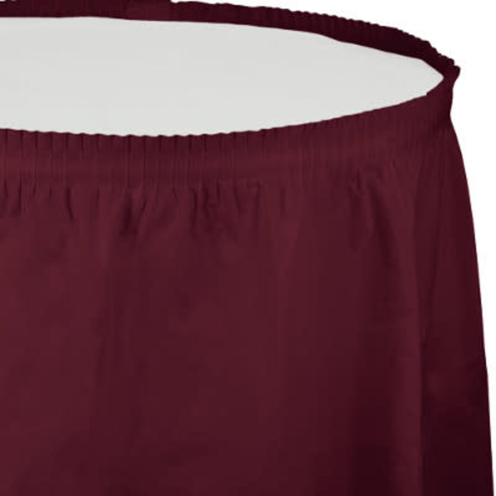Touch of Color 14' Burgundy Plastic Tableskirt