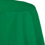 Touch of Color 82" Emerald Green Plastic-Lined Round Tablecover - 1ct.