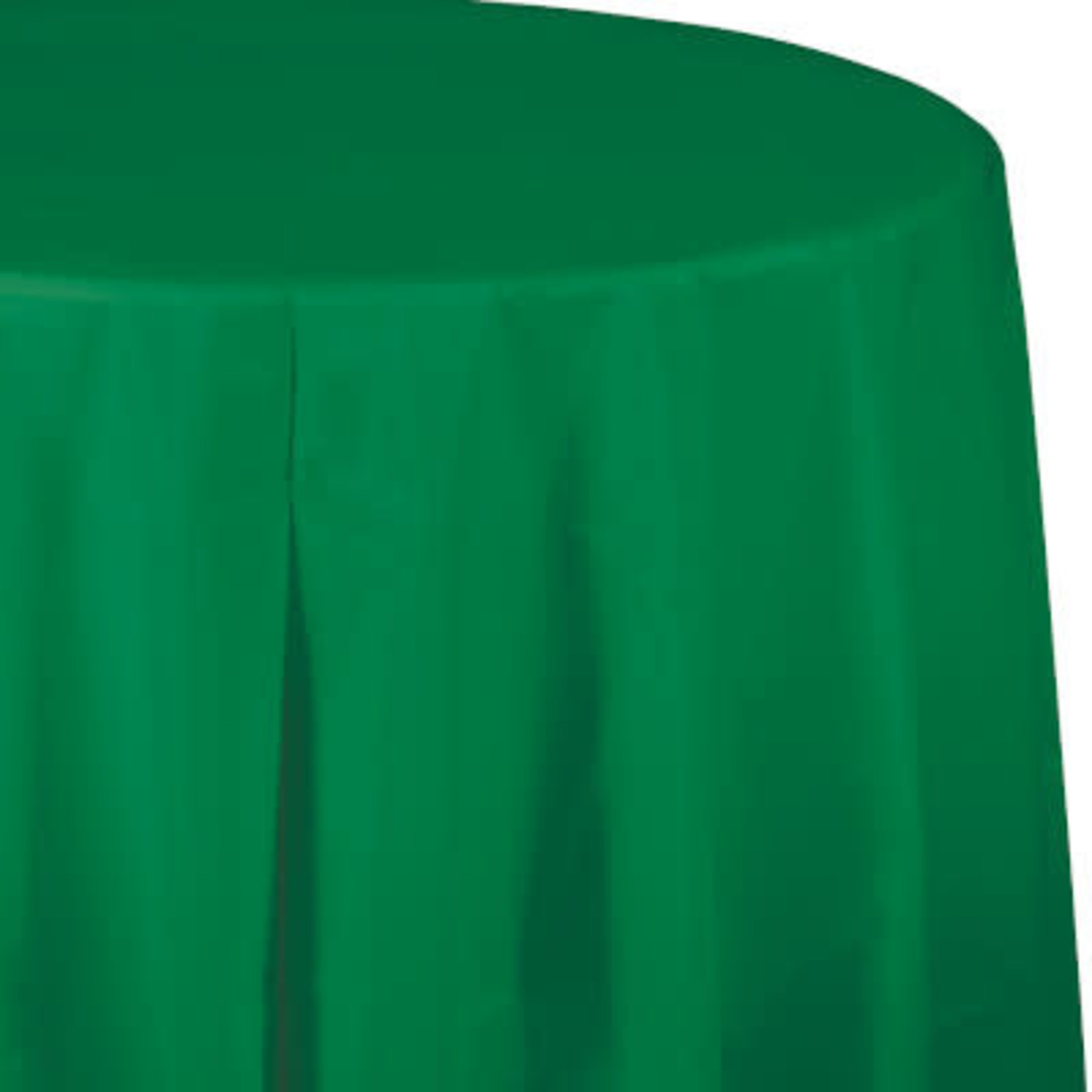 Touch of Color 82" Emerald Green Round Plastic Table Cover - 1ct.