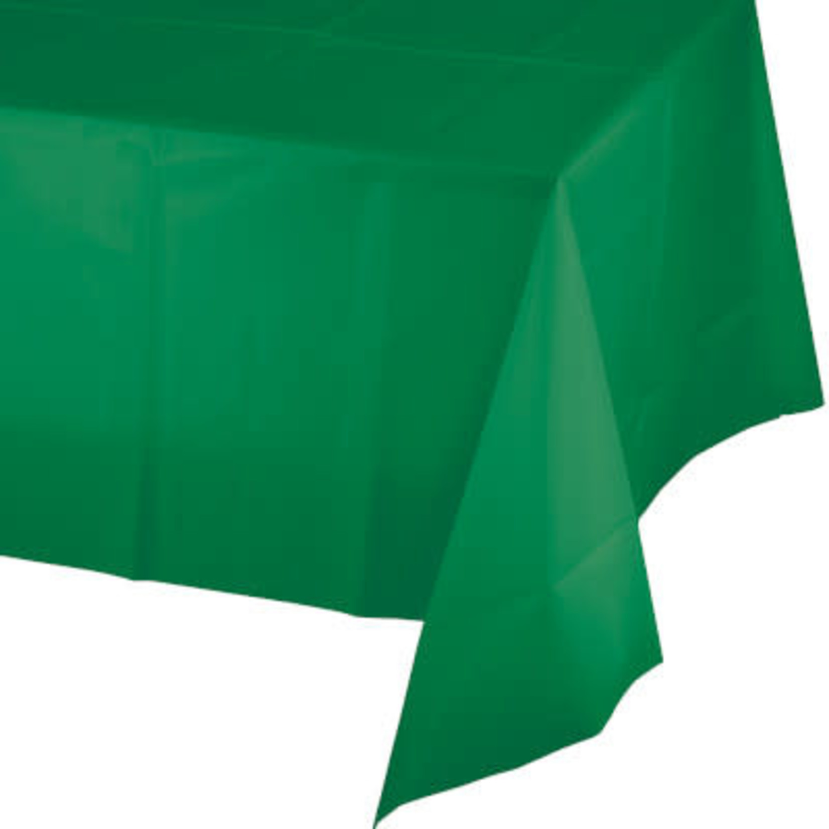 Touch of Color Emerald Green Plastic Rectangle Tablecover - 54" x 108"