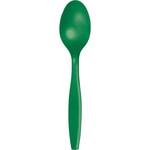 Touch of Color Emerald Green Premium Plastic Spoons - 24ct.