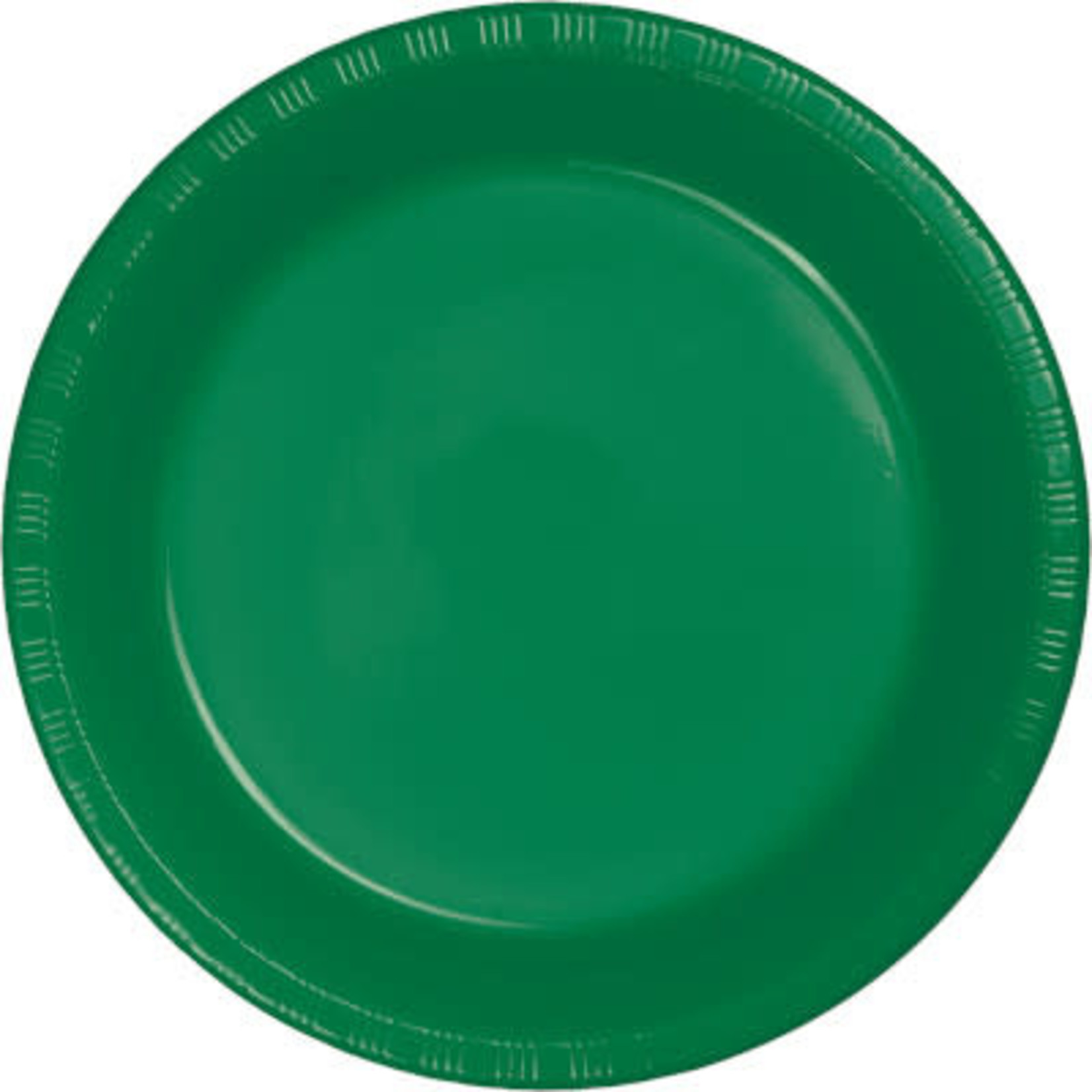 Touch of Color 10" Emerald Green Plastic Banquet Plates - 20ct.