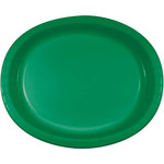 Touch of Color 10" x 12" Emerald Green Oval Paper Plates - 8ct.