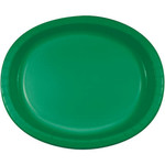 Touch of Color Emerald Green Oval Paper Plates - 8ct. (9" x 12")
