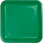 Touch of Color 7" Emerald Green Square Paper Plates - 18ct.
