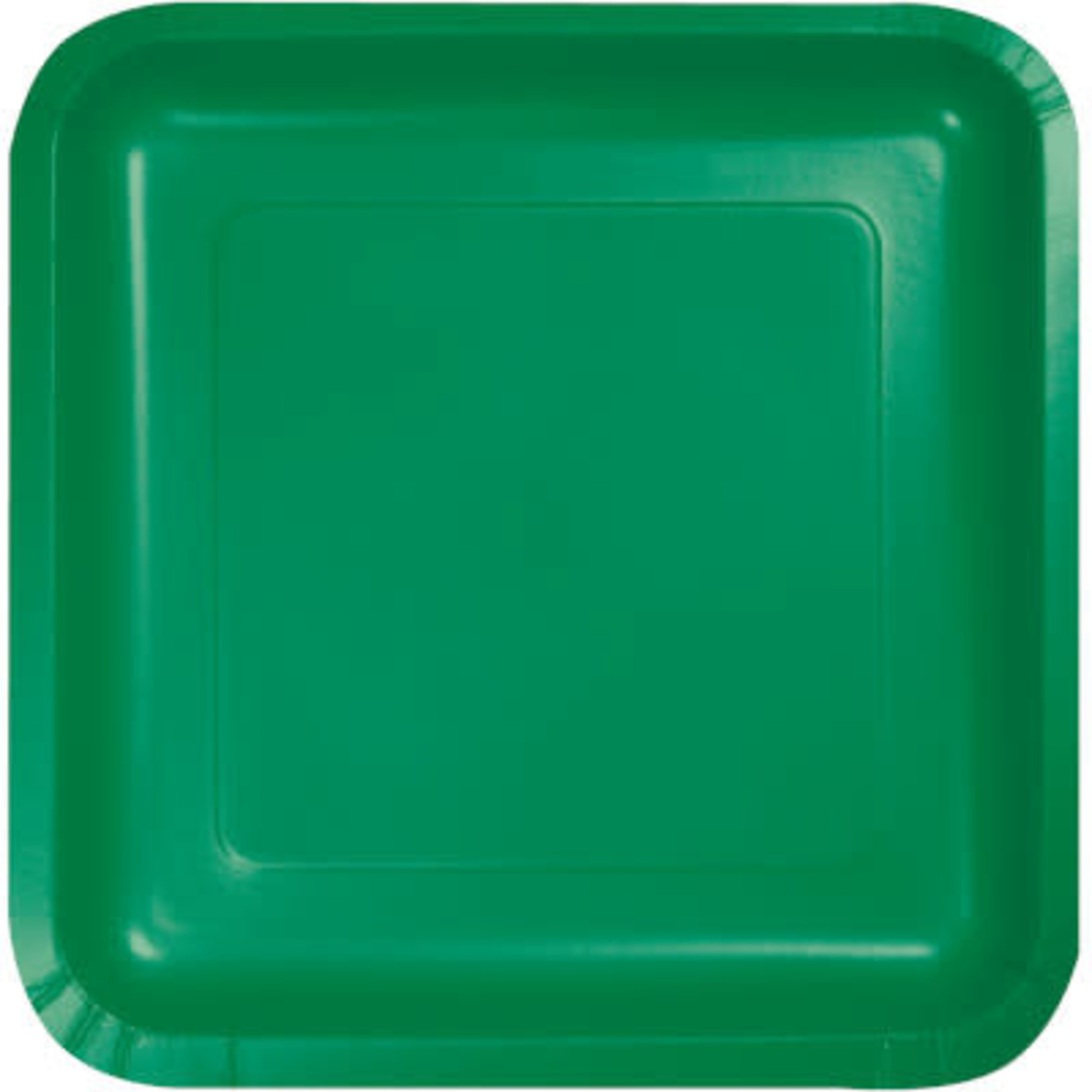 Touch of Color 7" Emerald Green Square Paper Plates - 18ct.