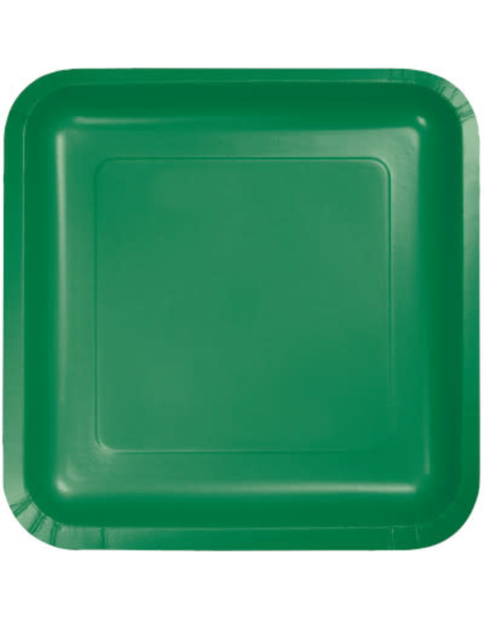 Touch of Color SQUARE EMERALD GREEN DINNER PAPER PLATES Party Adventure