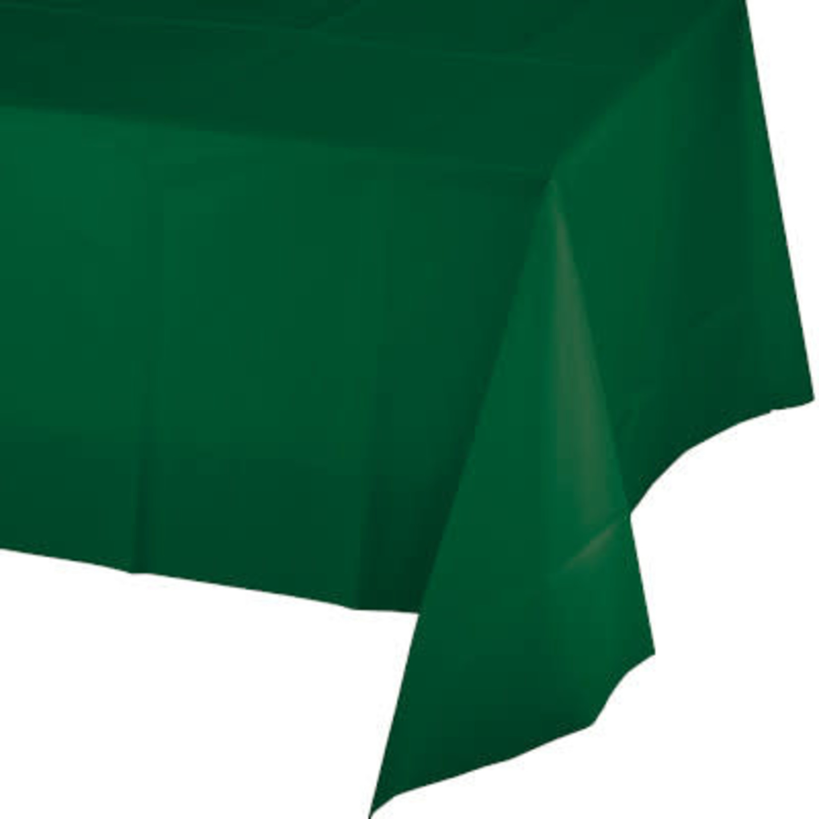 Touch of Color 54" x 108" Hunter Green Plastic Rectangle Tablecover - 1ct.