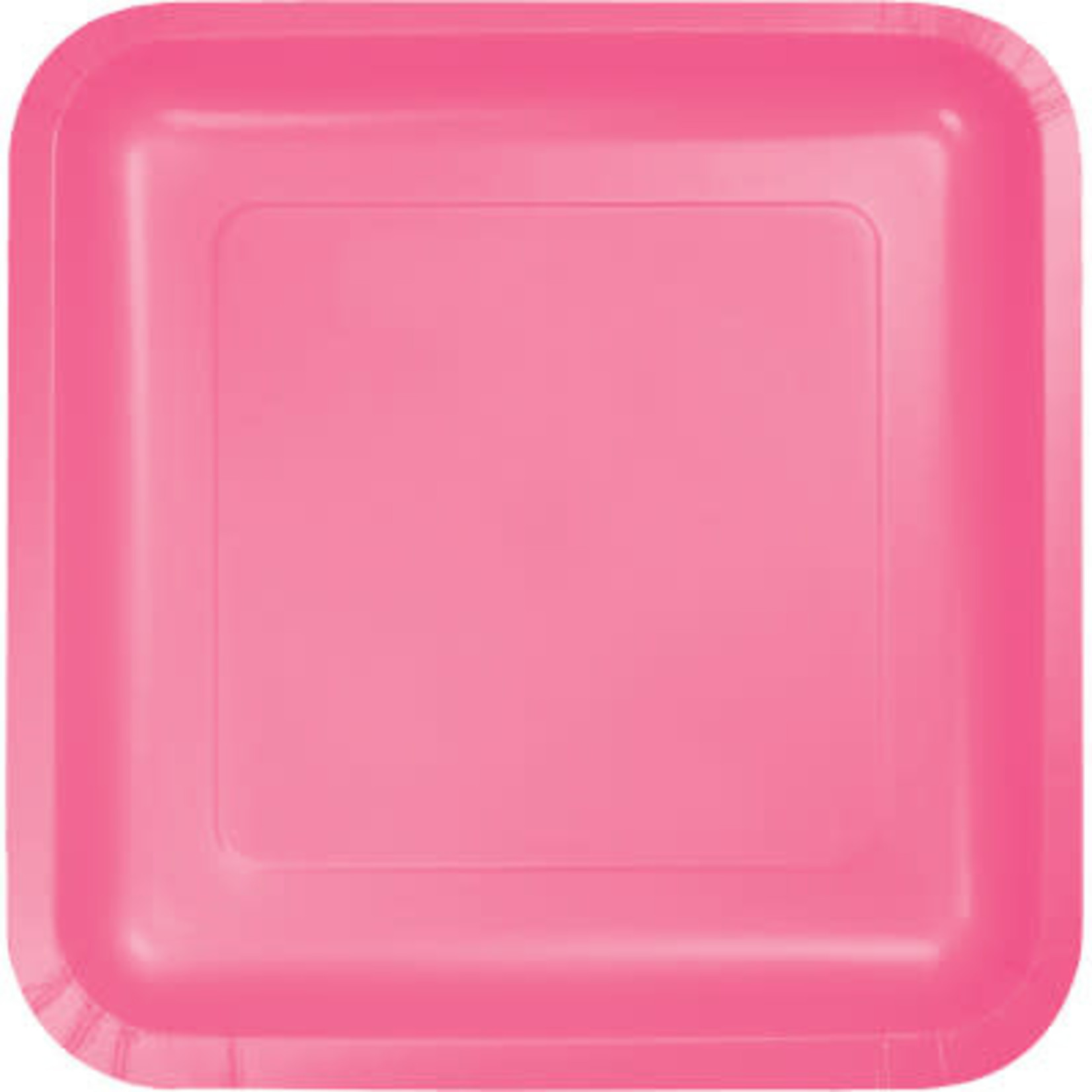 Touch of Color 7" Candy Pink Square Paper Plates - 18ct.