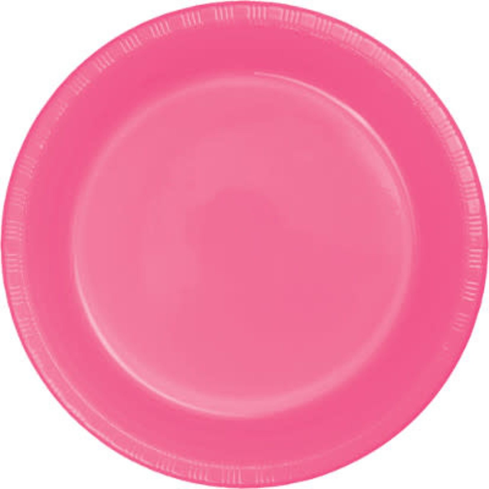 Touch of Color 10" Candy Pink Plastic Banquet Plates - 20ct.