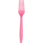 Touch of Color Candy Pink Premium Plastic Forks - 24ct.