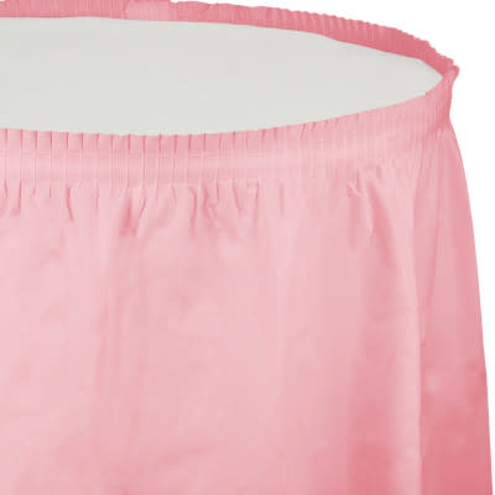 Touch of Color 14' Classic Pink Plastic Tableskirt - 1ct.