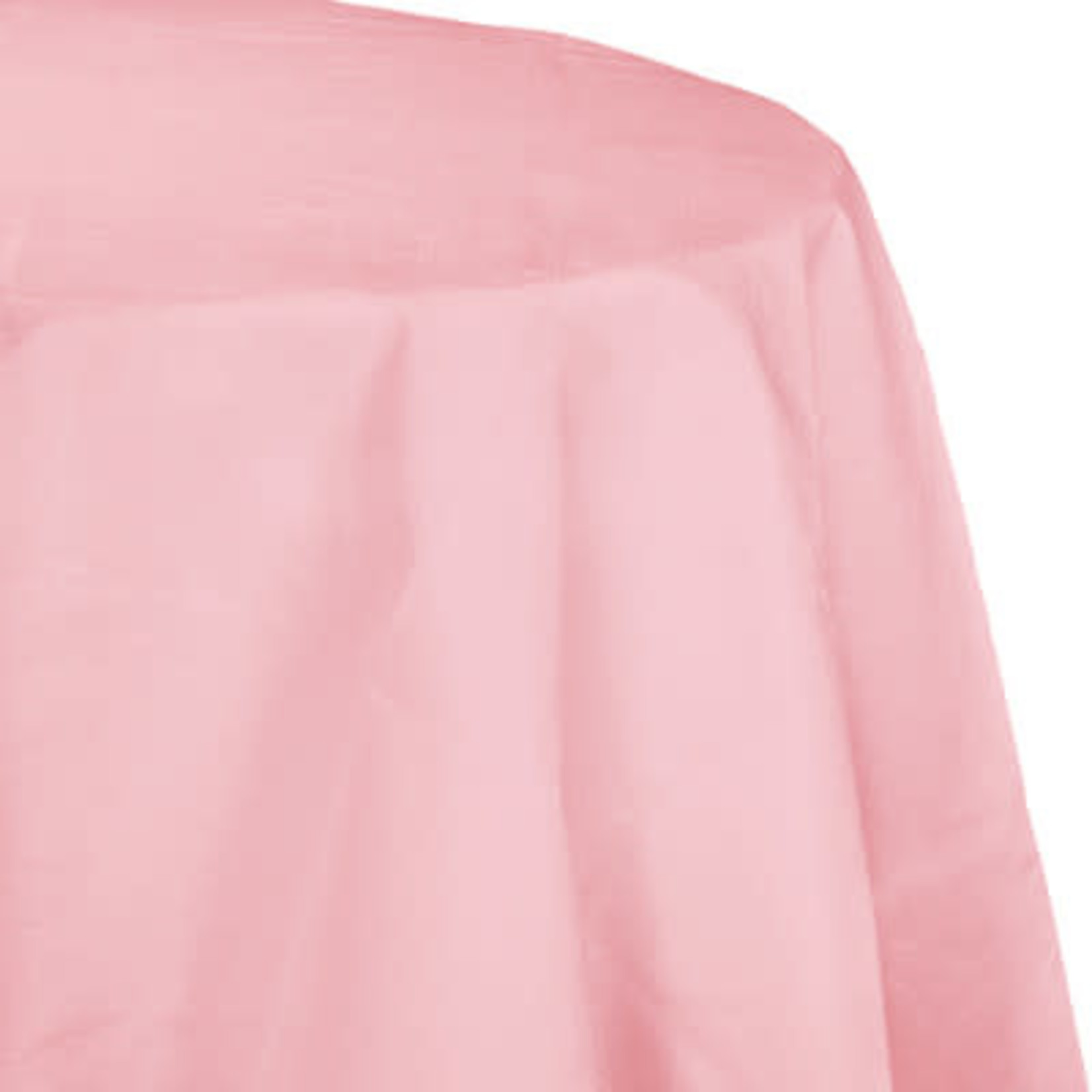 Touch of Color 82" Classic Pink Plastic-Lined Round Tablecover - 1ct.