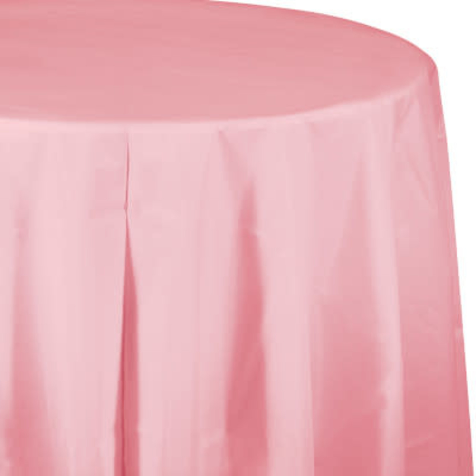 Touch of Color 82" Classic Pink Round Plastic Tablecover - 1ct.