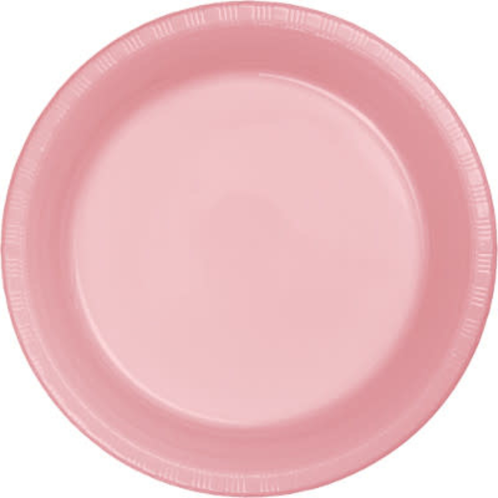 Touch of Color 7" Classic Pink Plastic Plates - 20ct.