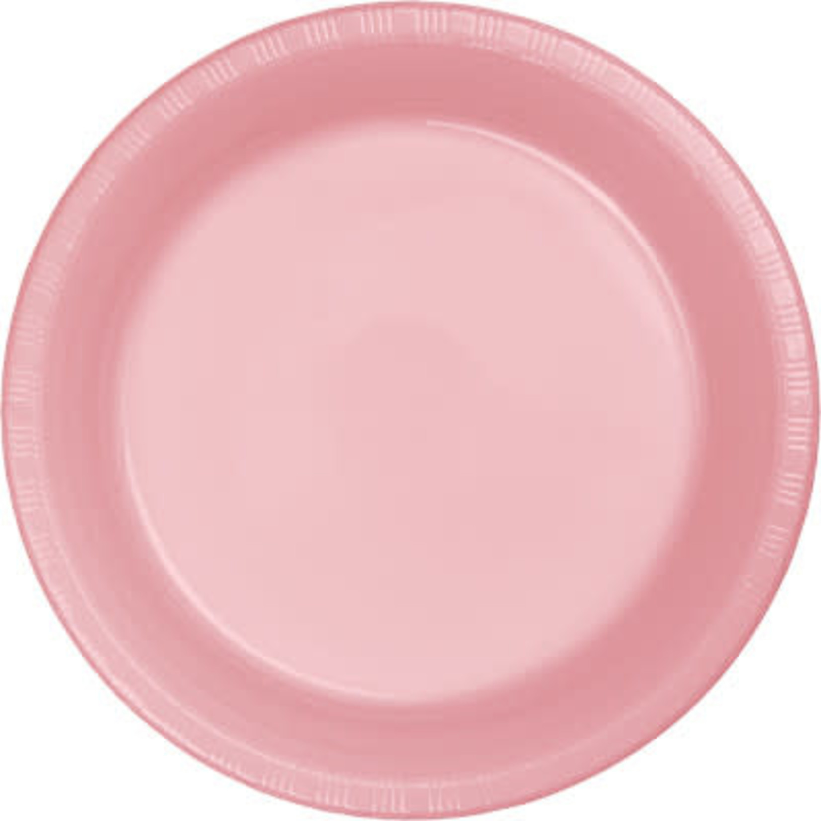 Touch of Color 10" Classic Pink Plastic Dinner Plates - 20ct.