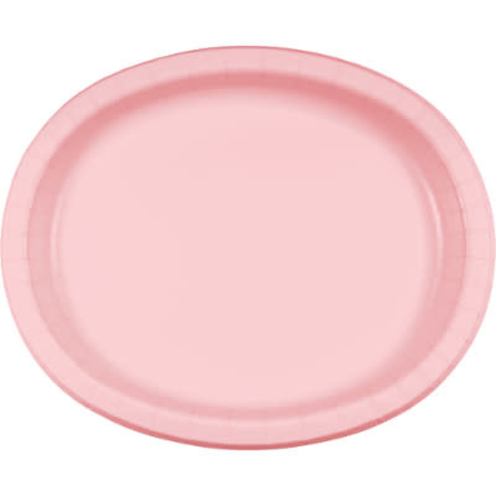 Touch of Color 10" x 12" Classic Pink Oval Paper Plates - 8ct.