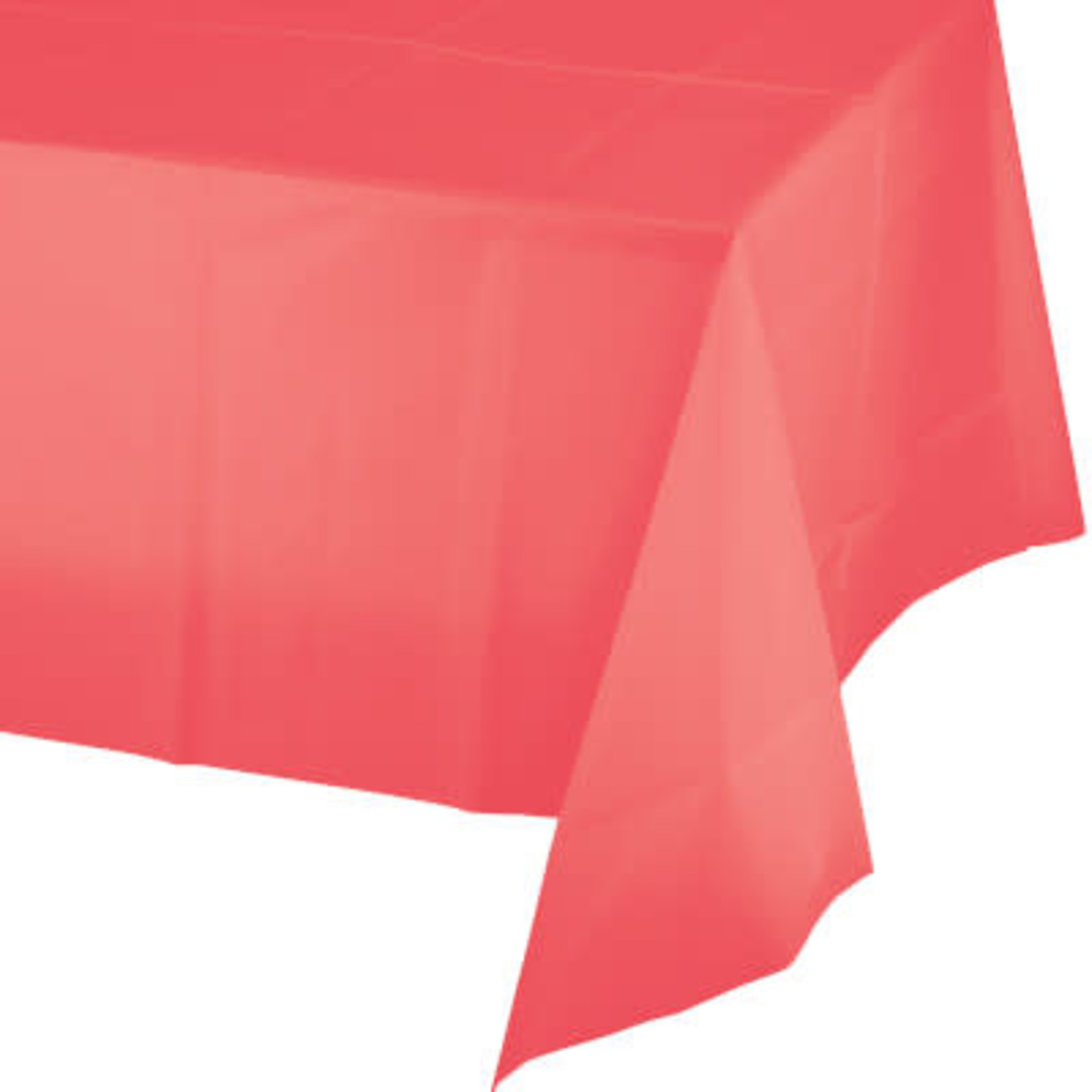 Touch of Color Coral Plastic Rectangle Tablecover - 54" x 108"