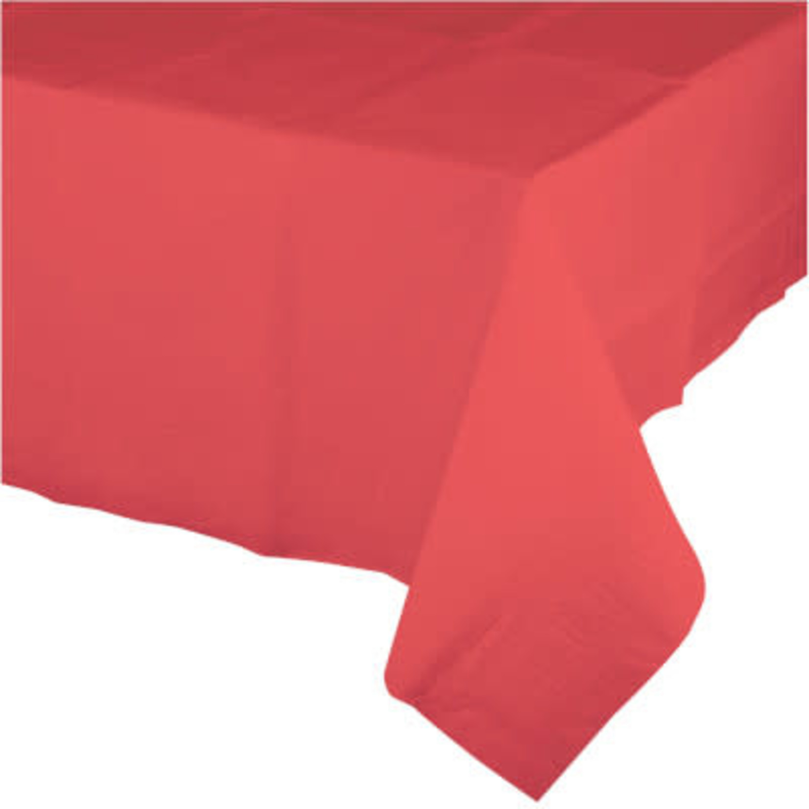 Touch of Color Coral Plastic-Lined Rectangle Tablecover - 54" x 108"