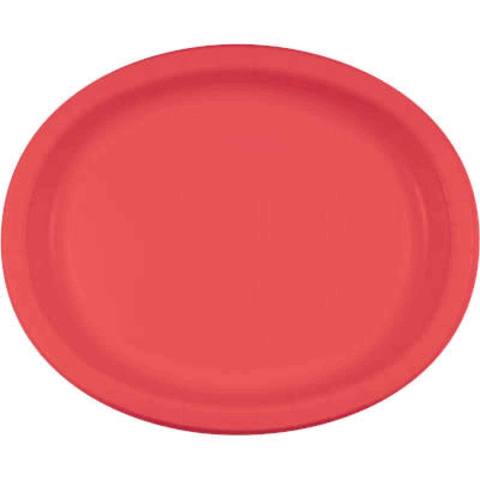 Touch of Color 10" x 12" Coral Oval Paper Plates - 8ct.