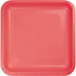 Touch of Color CORAL SQUARE DESSERT PLATES