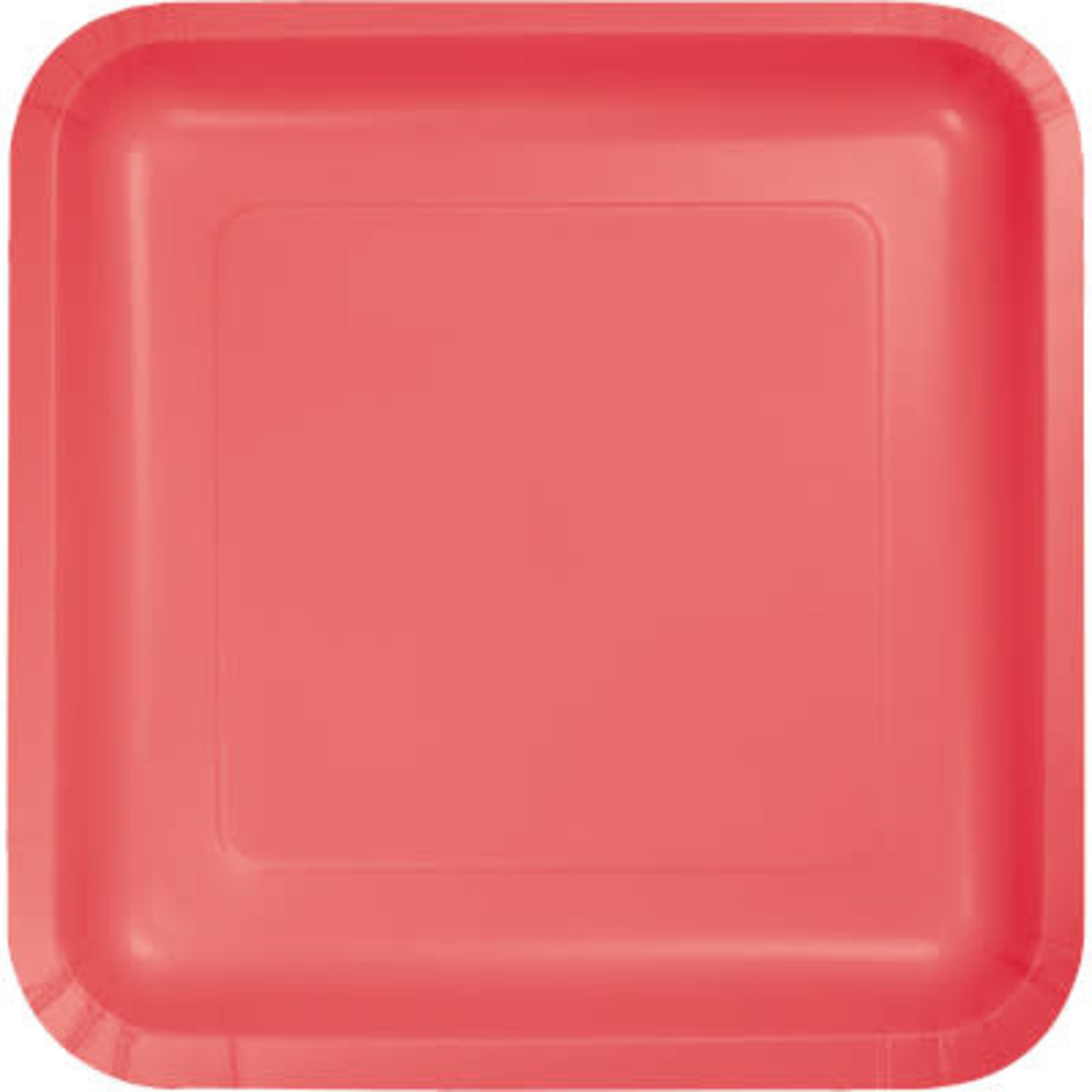 Touch of Color 7" Coral Square Paper Plates - 18ct.