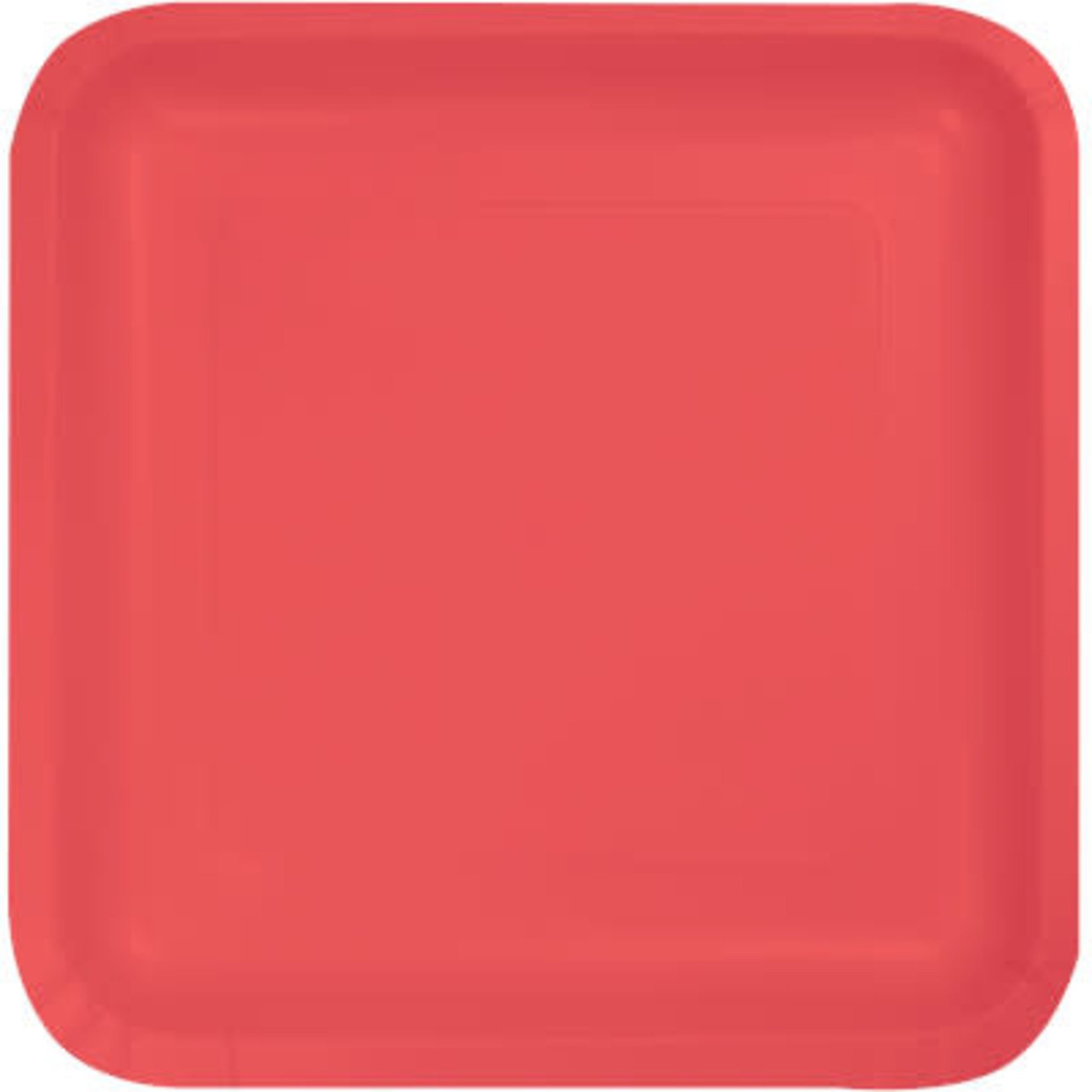 Touch of Color 9" Coral Square Paper Plates - 18ct.