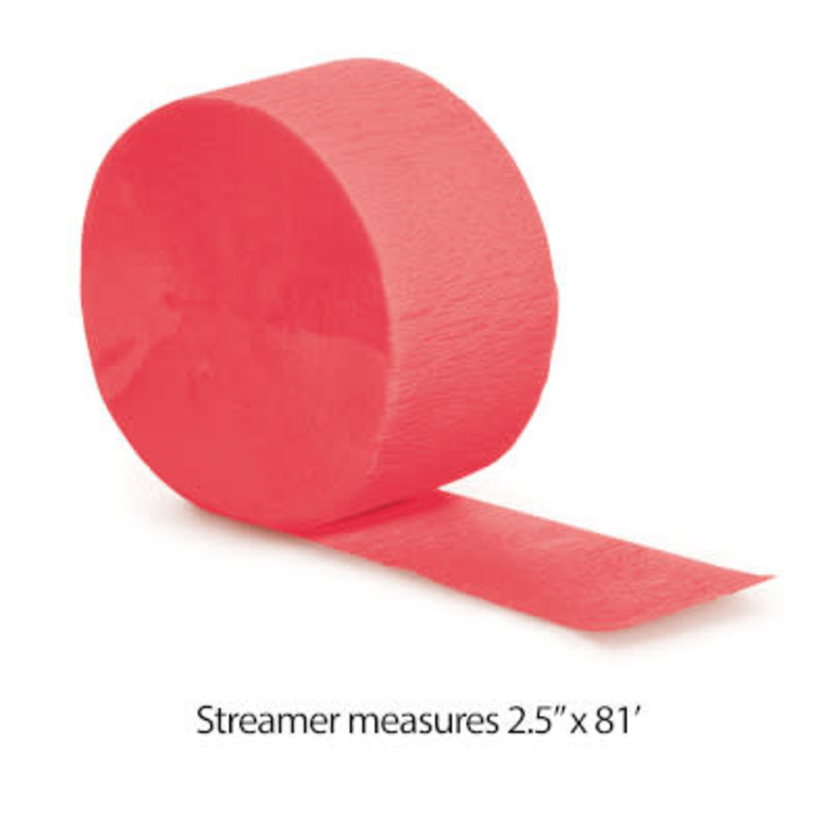 Touch of Color 81' Coral Crepe Paper Streamers - 1ct.