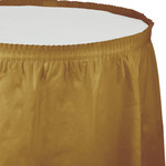 Touch of Color 29"x14' Glittering Gold Plastic Tableskirt - 1ct.