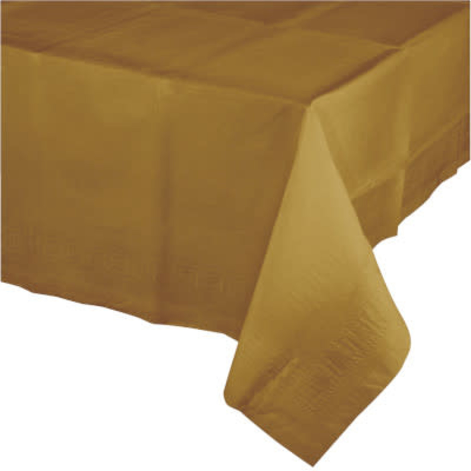 Touch of Color Glittering Gold Plastic Rectangle Tablecover - 54" x 108"