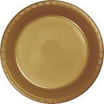 Touch of Color 7" Glittering Gold Plastic Plates - 20ct.