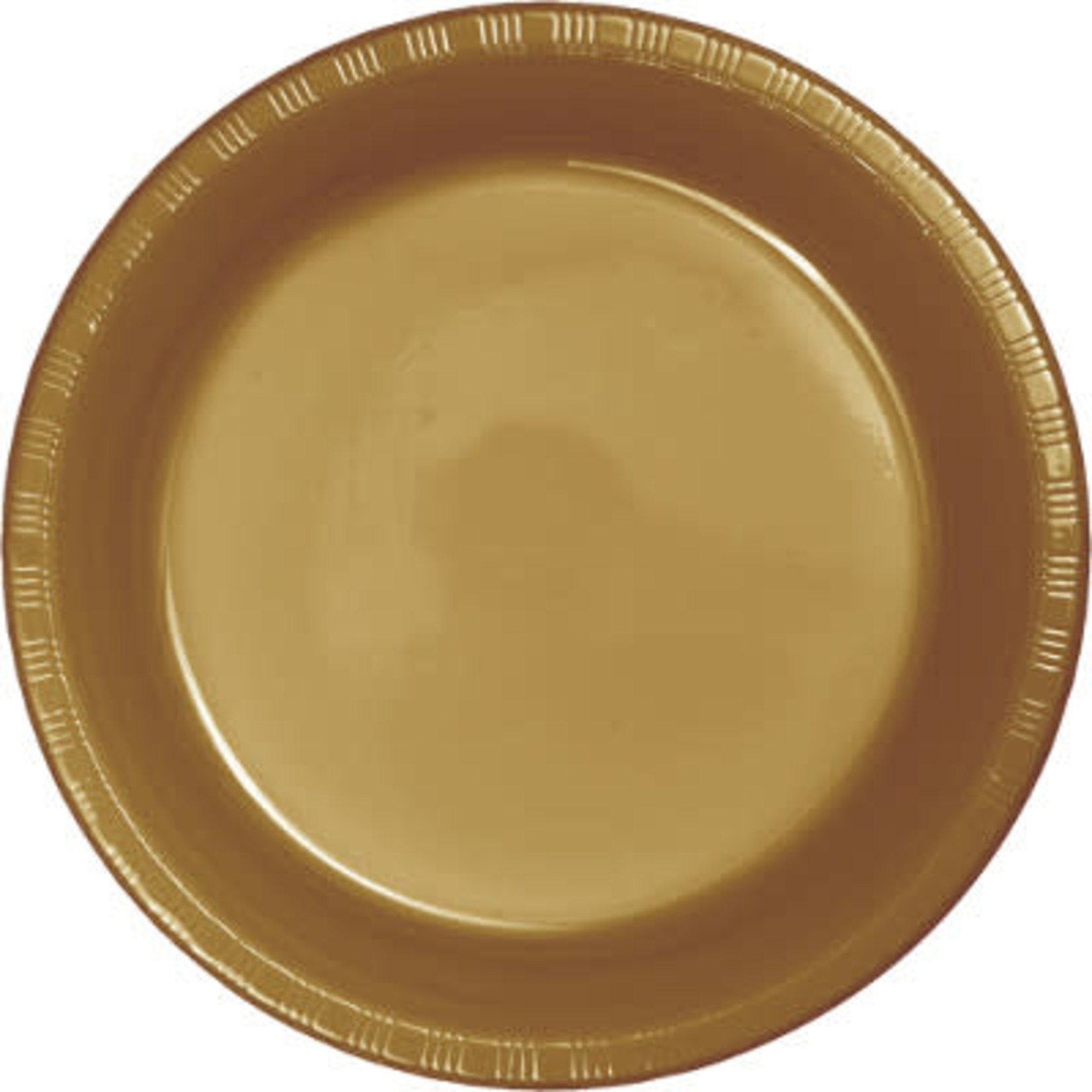 Touch of Color 10" Glittering Gold Plastic Banquet Plates - 20ct.