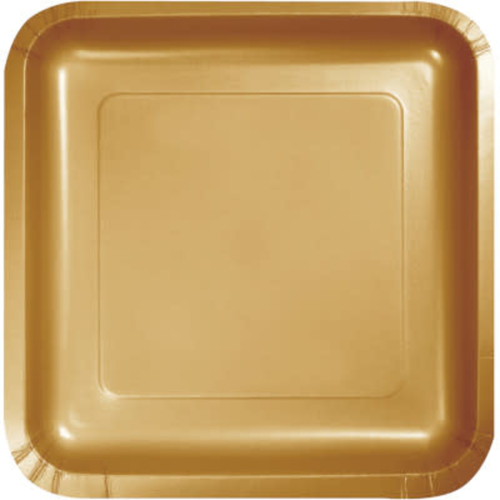 Touch of Color 7" Glittering Gold Square Paper Plates - 18ct.