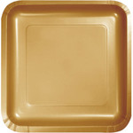 Touch of Color 9" Glittering Gold Square Paper Plates - 18ct.