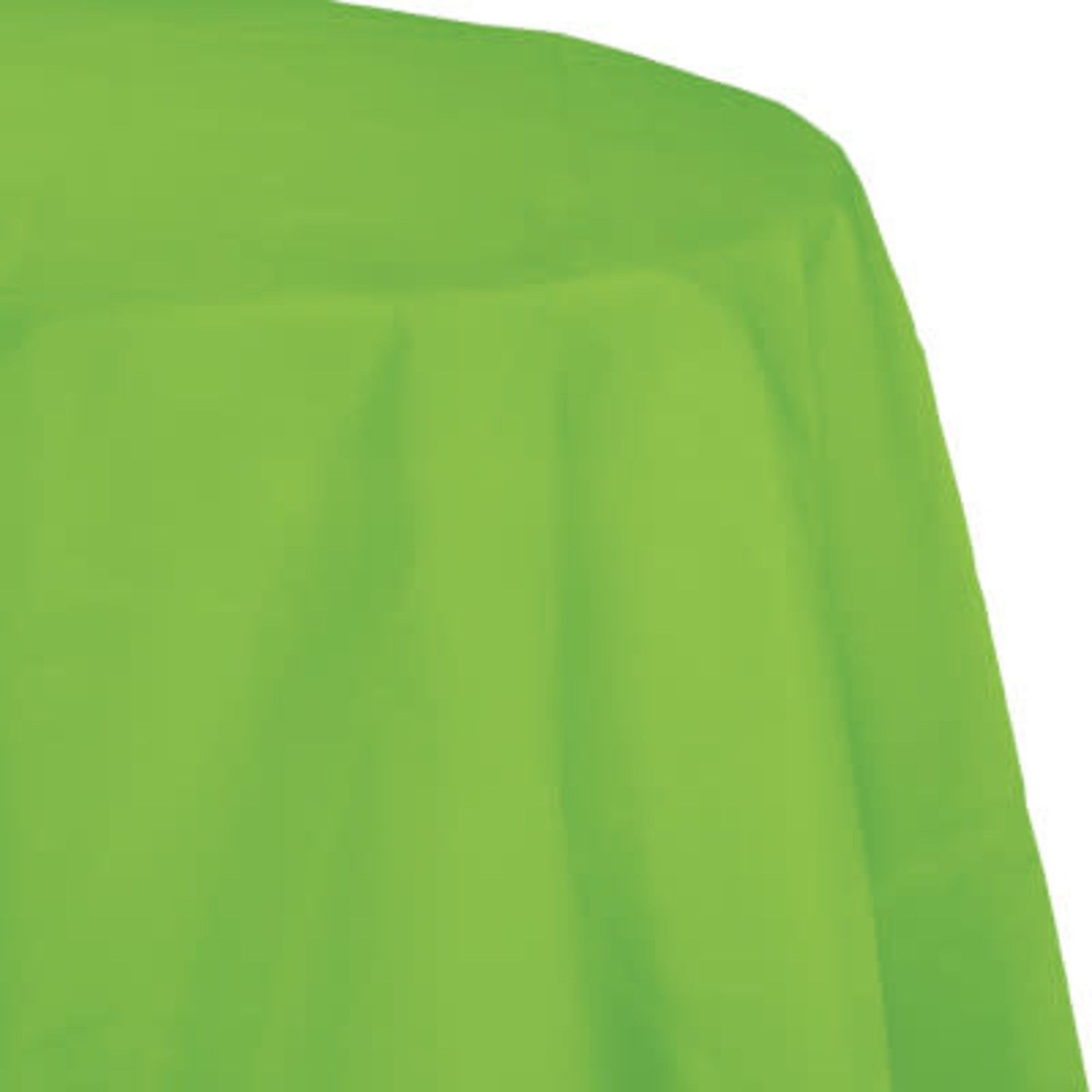 Touch of Color 82" Lime Green Plastic-Lined Round Tablecover - 1ct.