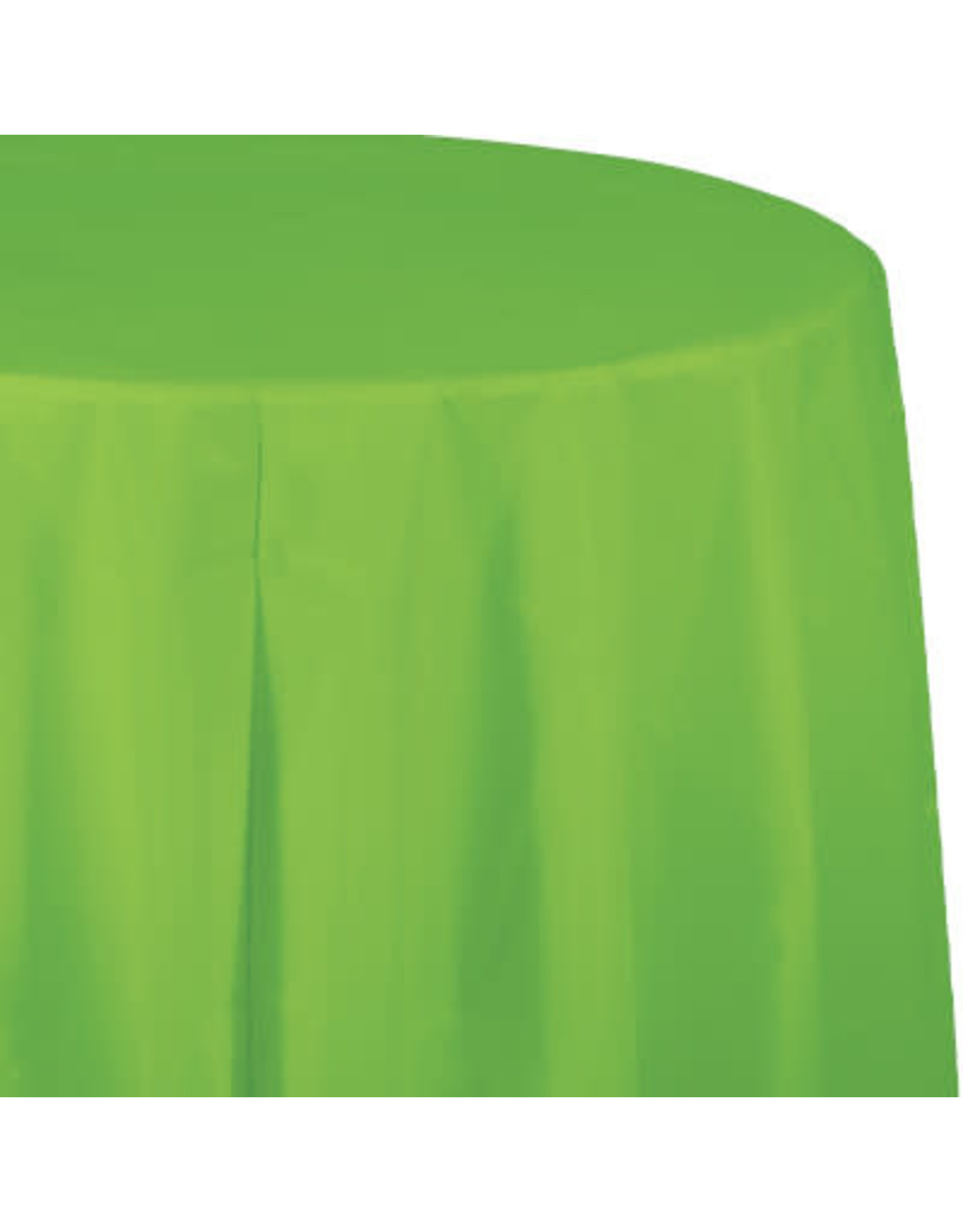 Touch of Color FRESH LIME GREEN ROUND PLASTIC TABLECLOTH