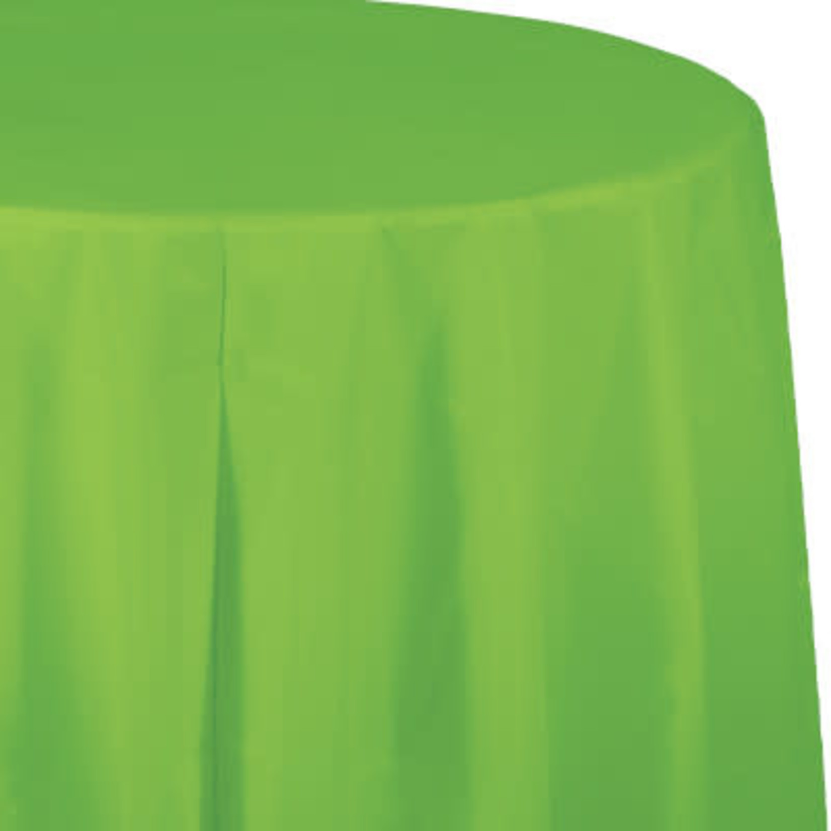 Touch of Color 82" Lime Green Round Plastic Tablecover - 1ct.