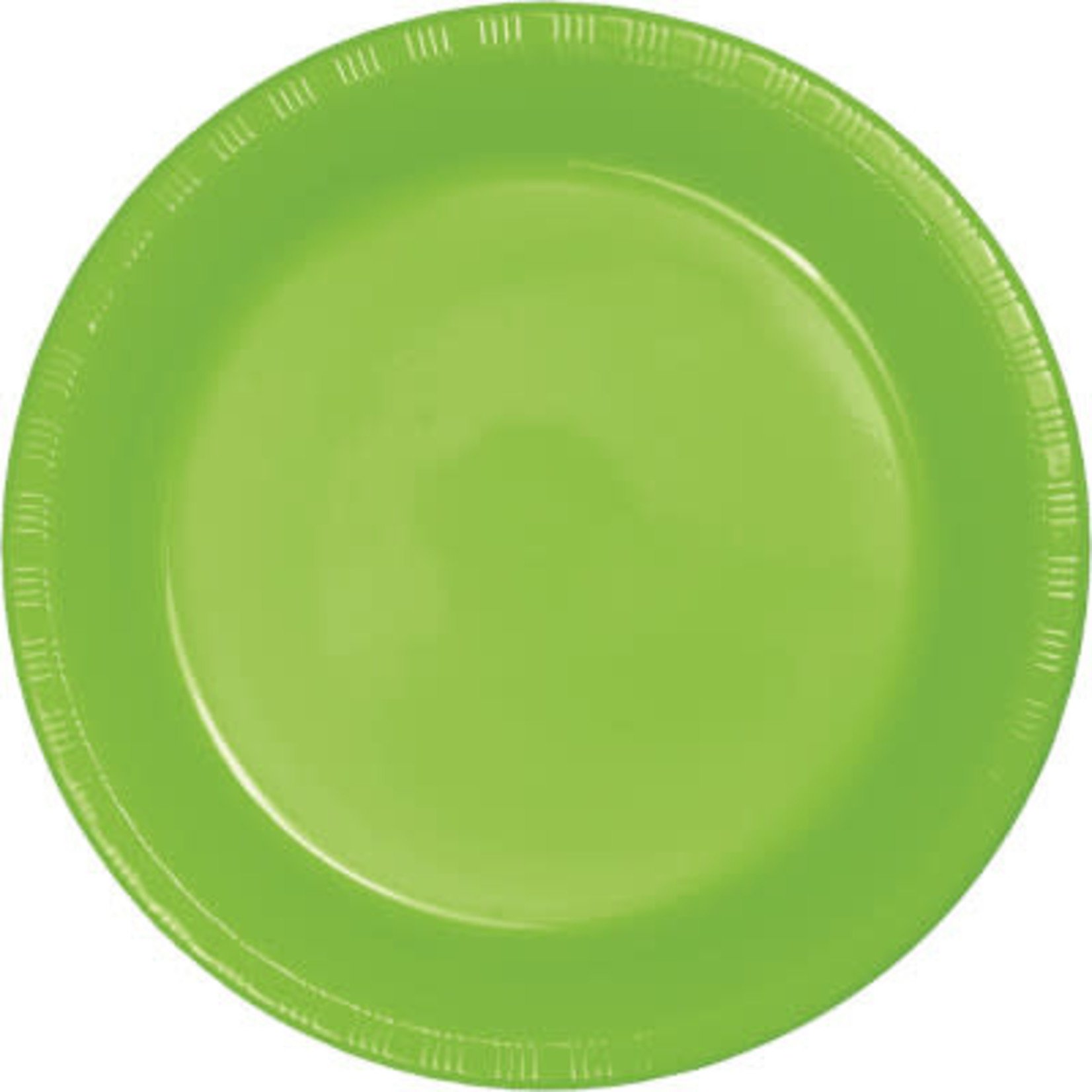 Touch of Color 10" Lime Green Plastic Banquet Plates - 24ct.