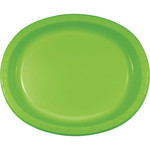 Touch of Color 10" x 12" Lime Green Oval Paper Plates - 8ct.