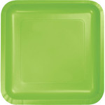 Touch of Color 7" Lime Green Square Plates - 18ct.
