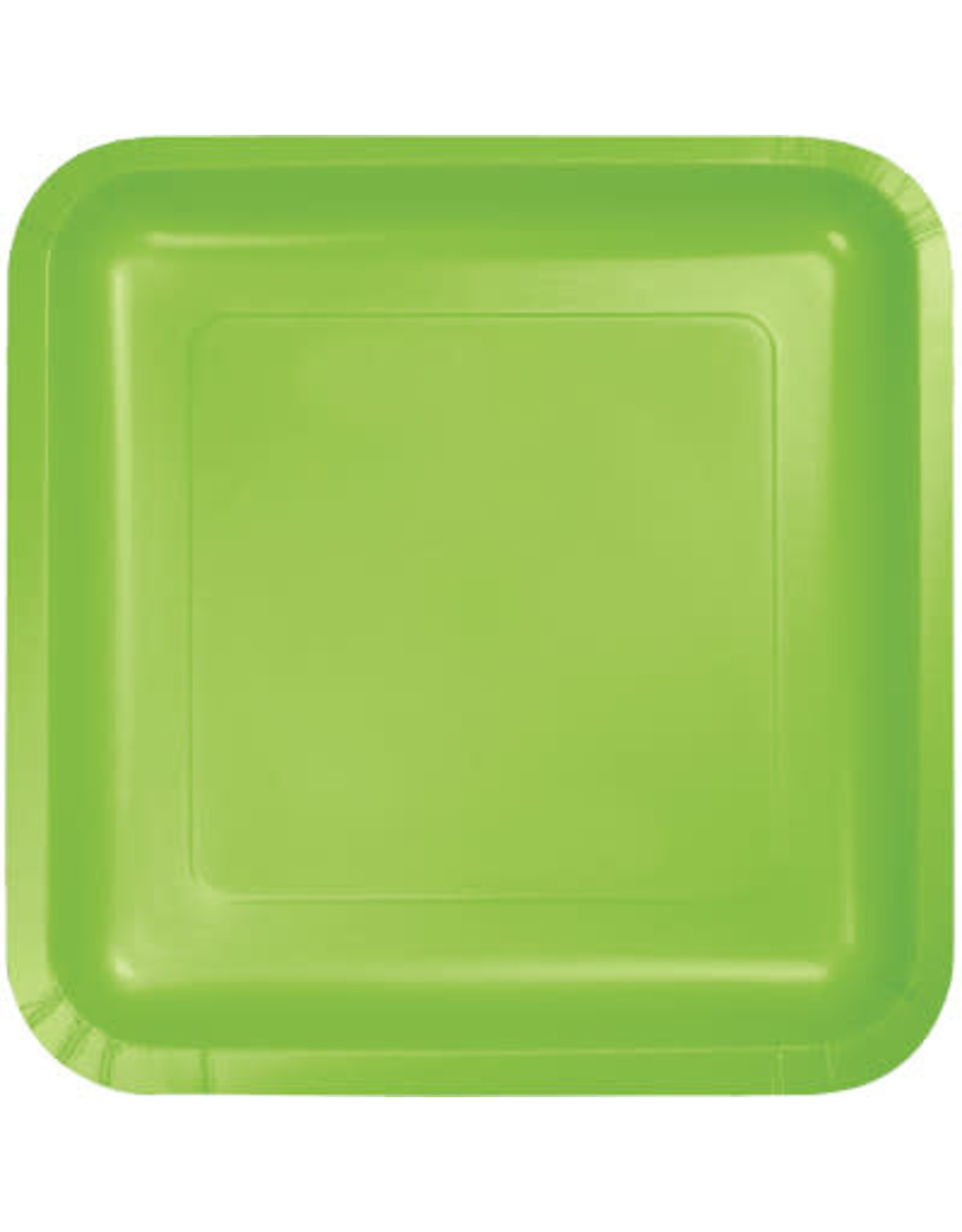 Touch of Color SQUARE FRESH LIME GREEN DINNER PAPER PLATES Party