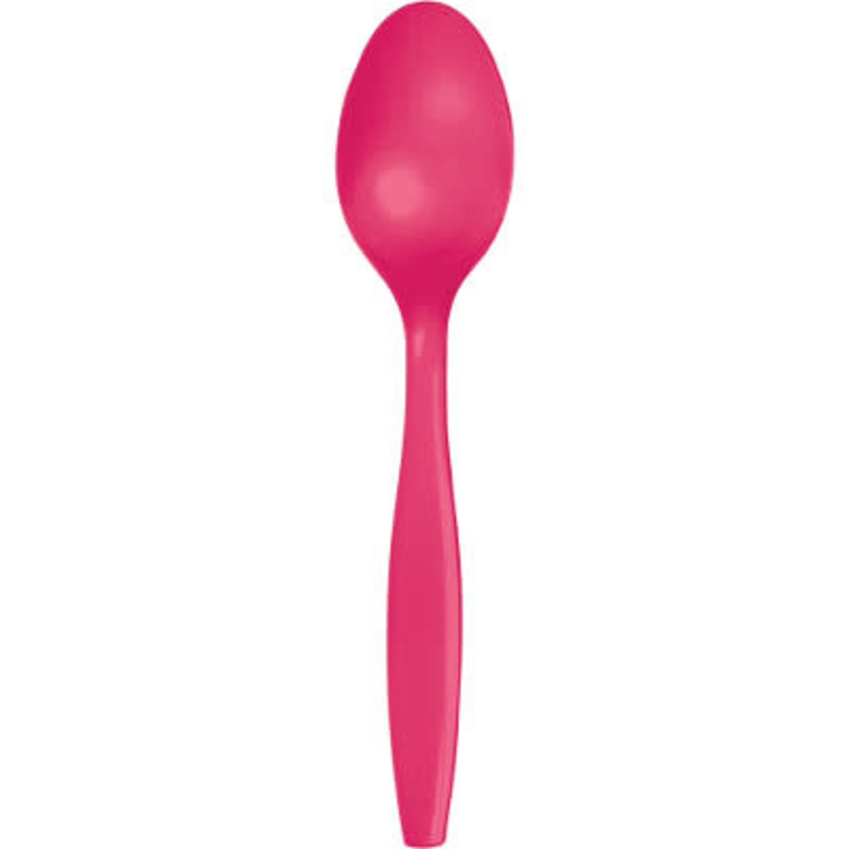 Touch of Color Magenta Pink Premium Plastic Spoons - 24ct.