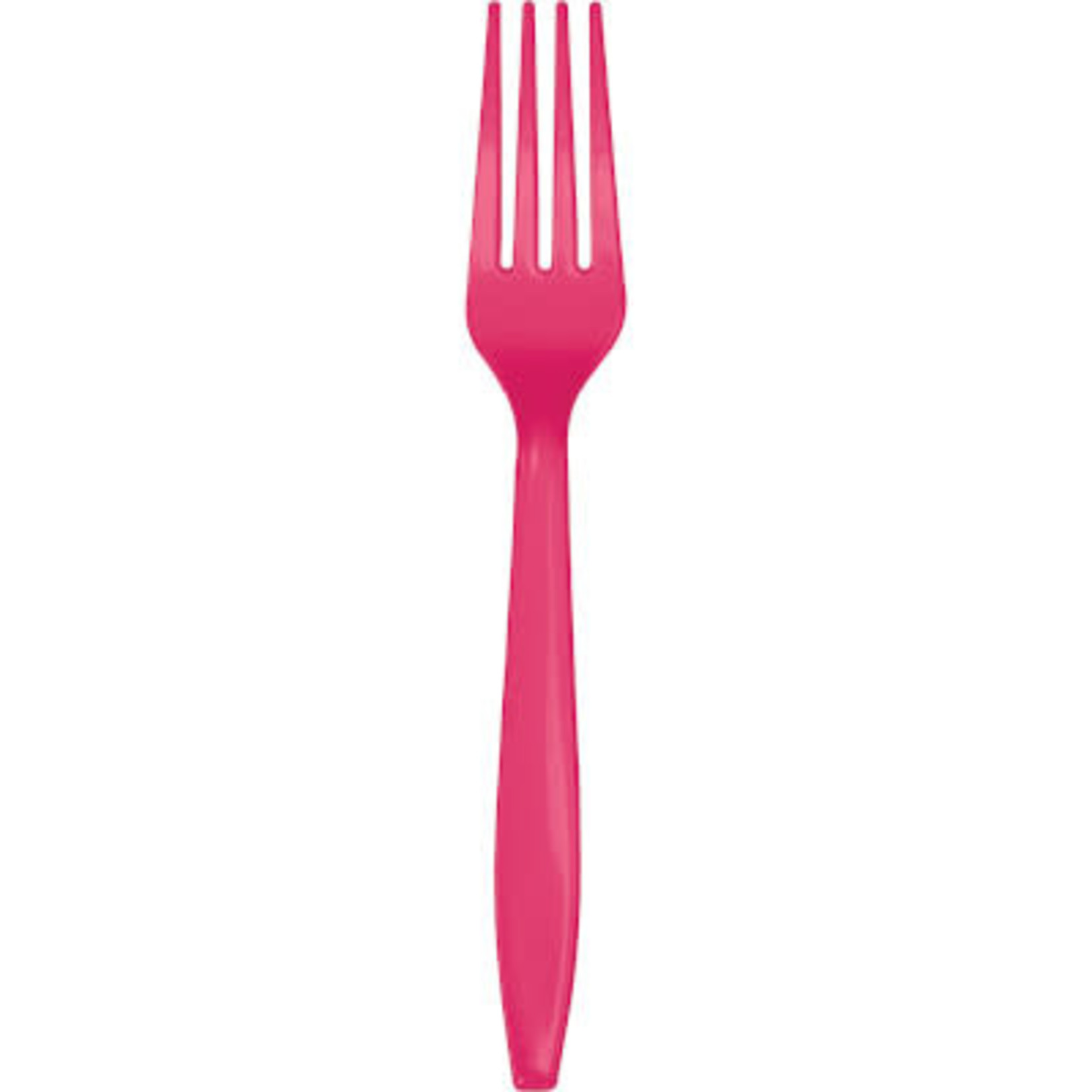 Touch of Color Magenta Pink Premium Plastic Forks - 24ct.