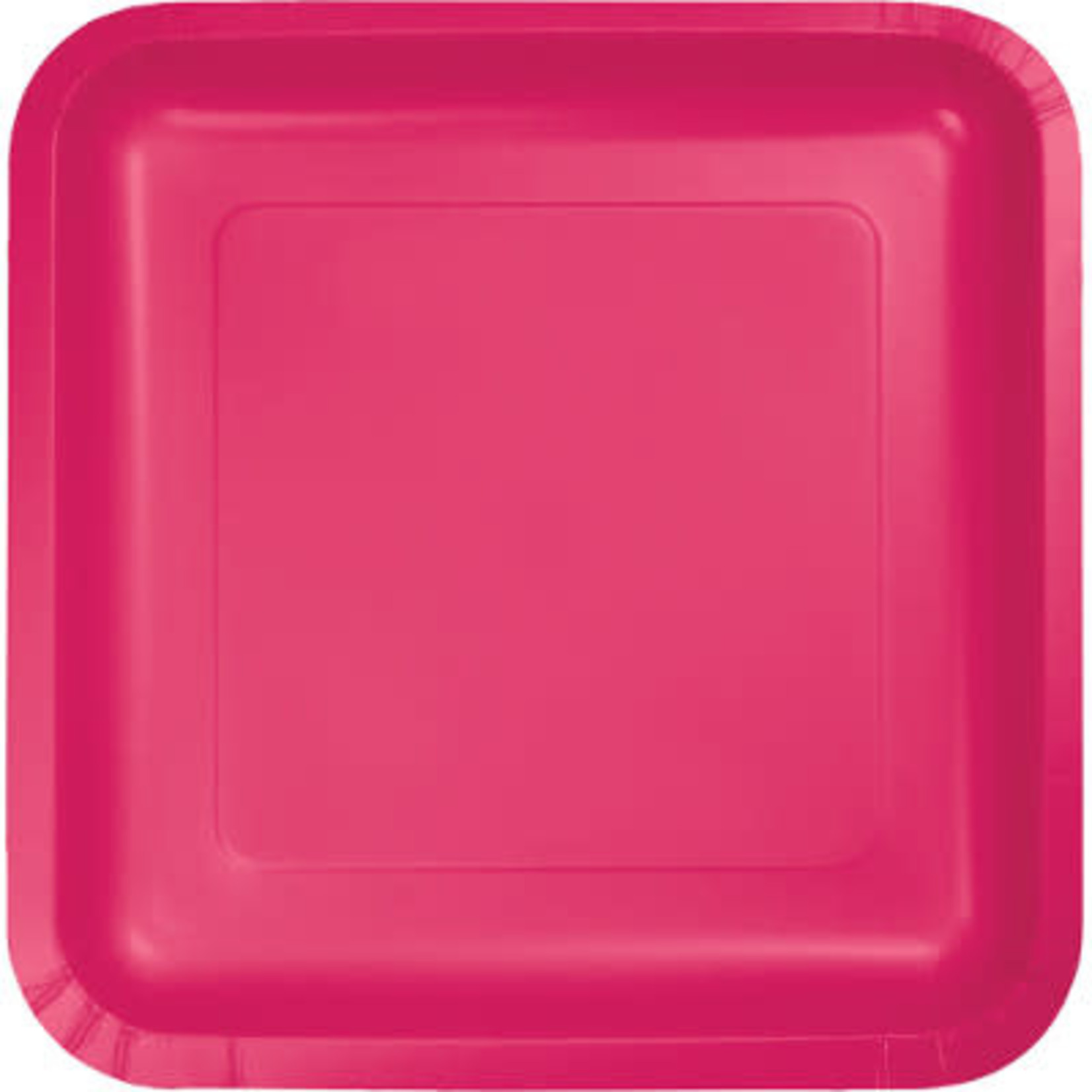 Touch of Color 7" Magenta Pink Square Paper Plates - 18ct.