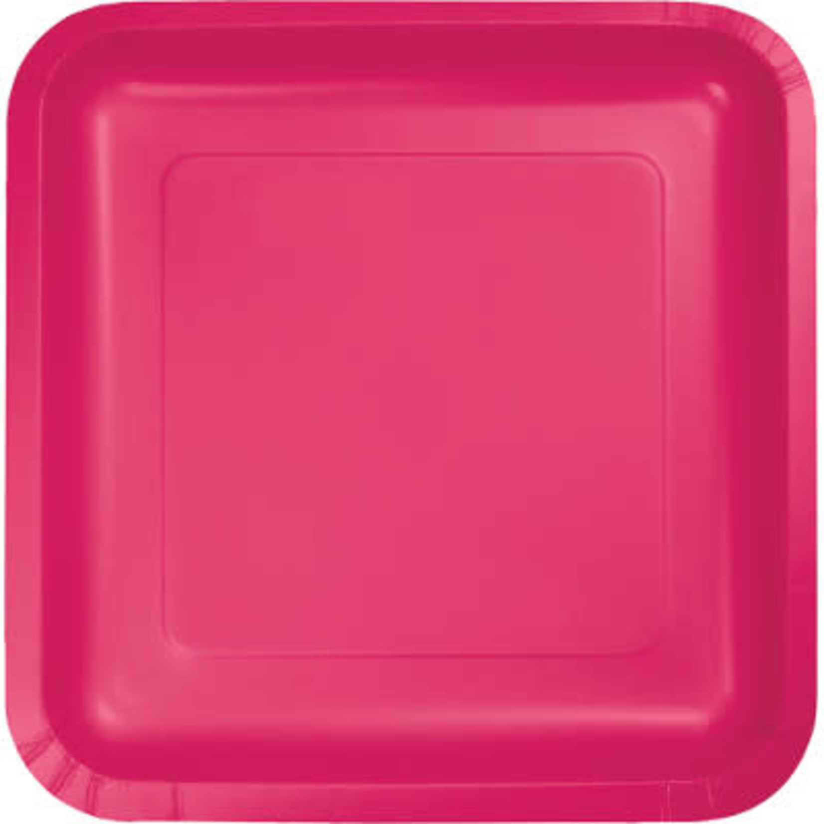 Touch of Color 9" Magenta Pink Square Paper Plates - 18ct.