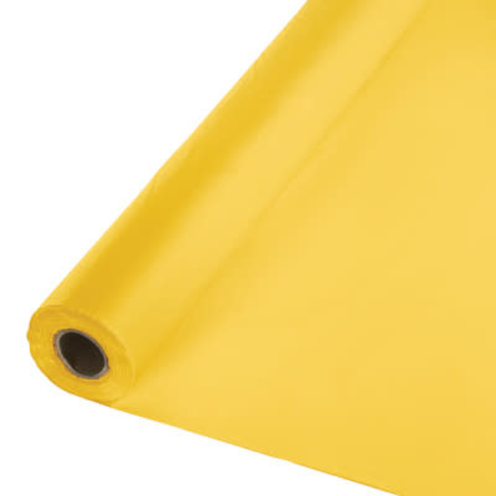 Touch of Color 100' School Bus Yellow Plastic Tablecover Roll